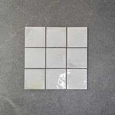 Image of 4.2msq X Square White Gloss Tiles Vietnam 10x10cm Ceramic Bathroom Kitchen