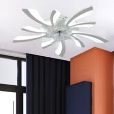 Image of LED Ceiling Fan Light Dimmable Living Room Chandelier Lamp With Remote Control