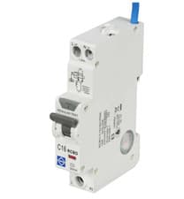 Image of Lewden 16A 1P+N 1 Module C Curve 6kA 30mA Type A RCBO