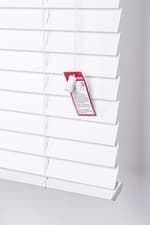 Image of Faux Wood Venetian Blinds 50mm Slats White Wood Wooden Window Blind Easy Fit UK
