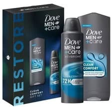 Image of Dove Men+Care Clean Comfort Gift Set, Body Face Wash & Anti-Perspirant Deodorant