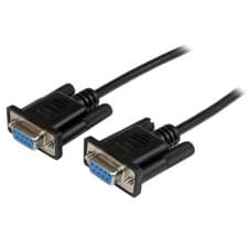 Image of StarTech SCNM9FF1MBK 1m Black DB9 RS232 Serial Null Modem Cable