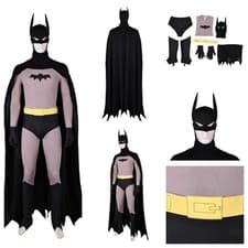 Image of Mens Batman:Caped Crusader Bruce Wayne Cosplay Costume Halloween Brown outfits