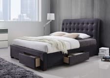 Image of Dark Grey Fabric Bed featuring 4 Storage Drawers-Availabe in Double & King Size