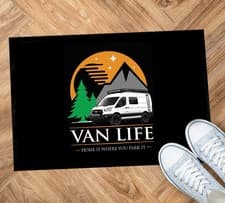 Image of Van Life Camper Motorhome Mat - Black Campervan door mat 60 x 40 cm FMH01