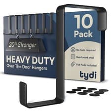 Image of Over Door Hanger for Clothes 10 Pack Hooks Strong Heavy Duty Stainless Steel UK