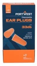 Image of 200 Pairs x Portwest EP02 orange foam ear plugs disposable uncorded