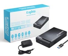 Image of KingData USB3.0 2.5" 3.5" SATA SSD HDD External Hard Drive Disk Enclosure Case
