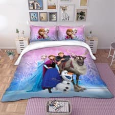 Image of Frozen Sisters Girls Duvet Cover Set Bedding Set Single Double King Pillowcases