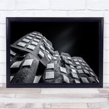 Image of black and white abstract architecture square Wall Art Print