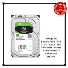 Image of Seagate BarraCuda 6TB 3.5" SATA HDD 5400RPM 256MB ST6000DM003 Internal Drive