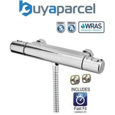 Image of Triton Thermostatic Bar Mixer Shower Round Chrome Valve Only 150mm Fast Fit Kit