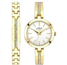 Image of Ladies Gold Tone Gift Set inc Watch , Bracelet, By Limit 6243G