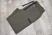 Image of Men's Hugo Boss Khaki Green Taper Leg Logo Joggers Small RRP £89