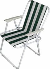 Image of Outdoor Folding Camp Chair Striped Camp Chair With Armrests Garden Picnic Beach