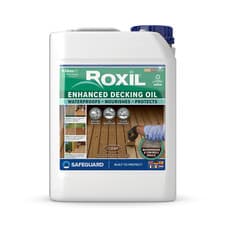 Image of Roxil Decking Oil Clear 5L - Weatherproof, Nourish and Protect Outdoor Wood