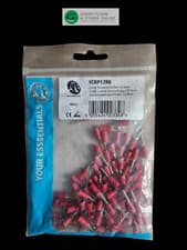 Image of Insulated Crimp Pin Terminal, 1.9mm x 12mm, 0.5mm²-1.5mm², 19A, Red Pack of 100
