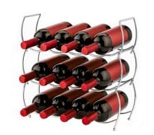 Image of Wine Rack Stackable 12 Wine Bottle Holder Countertop Chrome 