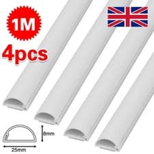 Image of D Line Micro+ Cable Trunking 4 Meters Pack Half Round Cable Cover Paintable