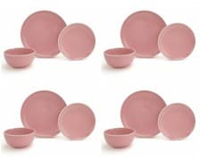Image of 12Pc Dinner Set Round Crockery Porcelain Stoneware Dinning Plates Bowls for 4