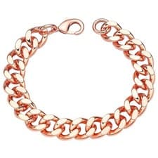 Image of 99.9% Pure Copper Bracelet Cuban Curb Chain- 5, 7, 9, 12mm Widths 6.5" - 9" Long