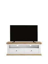 Image of Burford Wide TV Unit Fits Up to 60 Inch TV Cream and Oak Finish Media Center