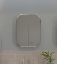 Image of Croydex Bathroom Cabinet Bevelled Edge Single Mirror Door, 60 x 45cm - Lozenge