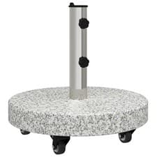 Image of Parasol Base Manual Granite and Stainless Steel Outdoor Shade Solutions  vidaXL