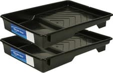 Image of Plastic Paint Roller Trays 9" Decorators Painting Paint Tray Sturdy Pack Of 2