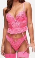 Image of Ann Summers Size 10D- DD -The Icon Padded Basque -New with Tags - RRP£60