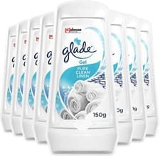 Image of Glade pure Clean Linen Solid Home Kitchen Bathroom Freshener Gel Pack of8x150ml