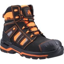 Image of Amblers S3 black/orange hi-vis composite toe/midsole safety work boot #AS971C