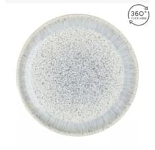 Image of Denby Halo Speckle Coupe Dinner Plate Set Of 4 Dinner Plates.