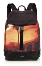 Image of BNWT Paul Smith Sunset Print Canvas Leather Backpack Rucksack RRP £395