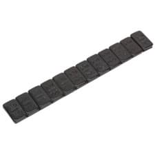 Image of Sealey WWSA5B Wheel Weight 5g Adhesive Zinc Plated Steel Black Strip of 12 Pk 50