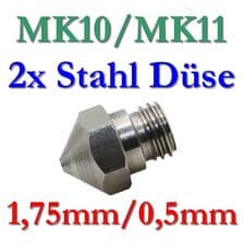 Image of 2x MK10 MK11 0.5mm Stainless Steel Nozzle Nozzle Makerbot Flashforge Dremel Wanhao