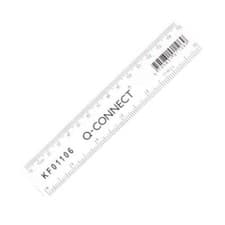 Image of 15cm Clear Plastic Ruler - Transparent 6" - School Office - Metric & Imperial