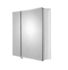 Image of Croydex Bathroom Cabinet Double Mirror Doors Hang 'n' Lock™ 66x76cm - Halton