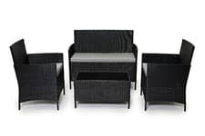 Image of Rattan Garden Furniture Set 4 Piece Sofa Table Wicker Outdoor Conservatory Patio
