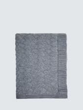 Image of Bedeck of Belfast Estelle Chevron Pattern Acrylic Knitted Throw - Grey Blue