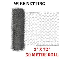 Image of 1800mm x 50 metre Galvanised Chicken Rabbit Mesh Wire Netting Fence Aviary