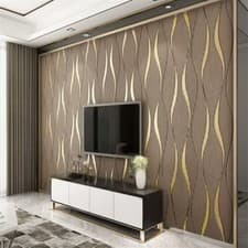 Image of Modern Abstract Gloss Stripes Non-woven Embossed Textured Livingroom Wallpaper