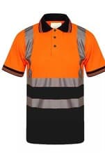 Image of HiVis Polo 2stripe Short Sleeve Reflective T Shirt Plain & Two-Tone Work wearTop