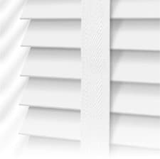 Image of White Faux Wood Venetian Blinds with Tapes - 50mm Slats Wooden Window Blind