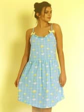 Image of Very Sweet AQUA Pure Cotton Heart Print Frill Trim Nightie- Size 10 to 20