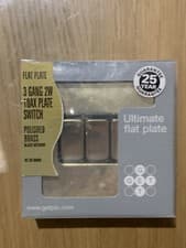 Image of Polished Brass 3 Gang 2 Way Ultimate Flat Plate Switch