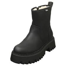 Image of Buffalo Aspen Zip War Vegan Womens Ankle Boots in Black - 5 UK