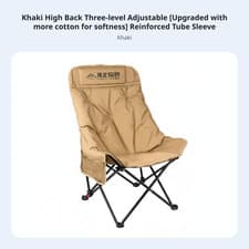 Image of Reclining Camp Chair with Footrest Adjustable Recline for Beach, Campers,