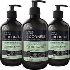 Image of New Baylis Harding Goodness Oud Cedar And Amber 500 Ml Hand Wash Pack Of 3 Uk