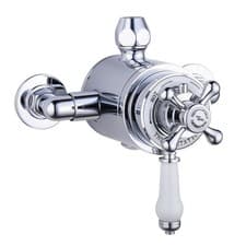 Image of Traditional Thermostatic Concentric Exposed Shower Mixer Valve Chrome 1 Outlet
